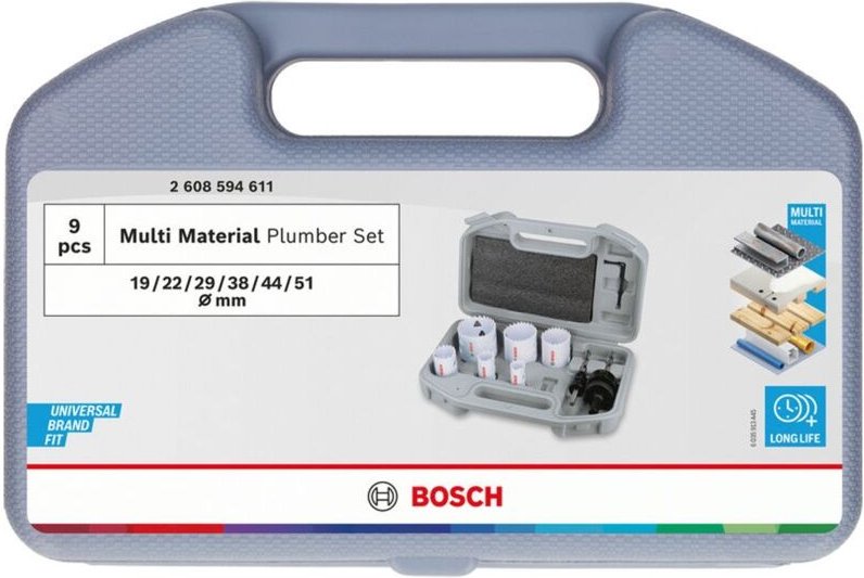 Bosch Lochsägen-Set mit Gewinde Multi Material, 19 22 29 38 44 51 x 40 mm