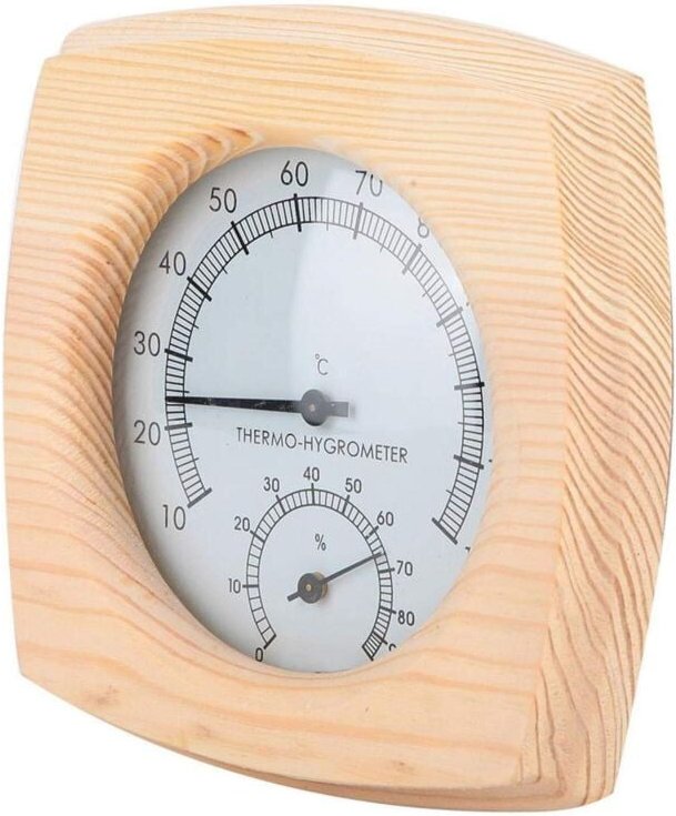 Sauna-Thermometer und Hygrometer 2-in-1-Messgerät für Luftfeuchtigkeit und Temperatur, Zubehör für Saunaräume aus Holz, ...