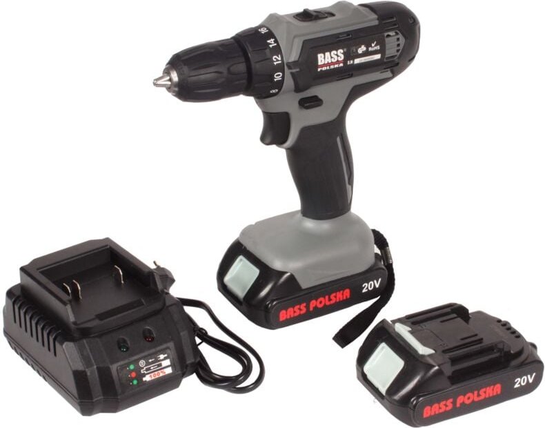 Akkuschrauber 20V, Li-Ion, 24 Nm + 2 Akkus
