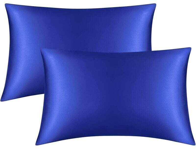 Set mit 2 Satin-Kissenbezügen, Standardgröße 50 x 75 cm, schützt Haar und Haut, hypoallergen und atmungsaktiv, milbenabw...