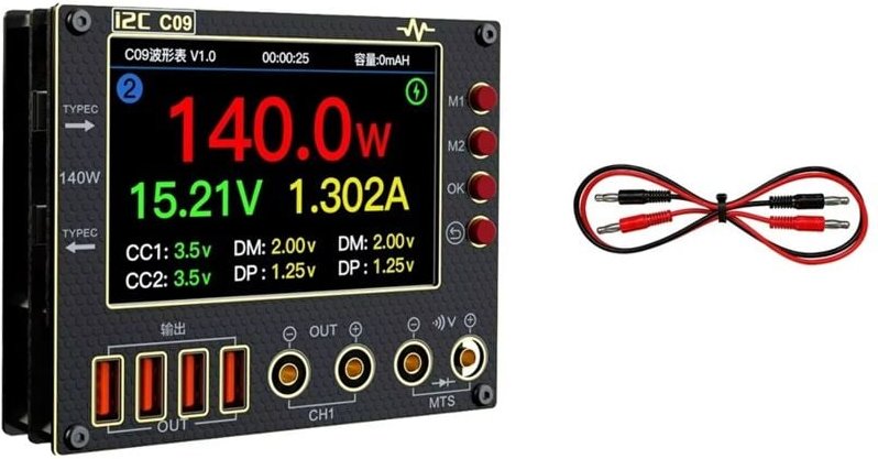 Tlily - I2C C09 Wellenform Amperemeter Eingang Dual Kanal Spannung Strom Tester b