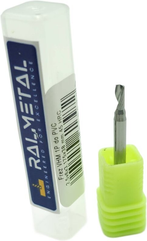 1P VHM-Fräser für Holz und PVC 2,5 x 6 x 3,175 x 38 mm