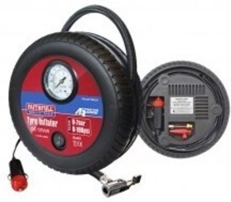 Faithfull - Kompressor - Tragbarer Luftkompressor 7 Bar / 100 Psi + Aufsätze 12V