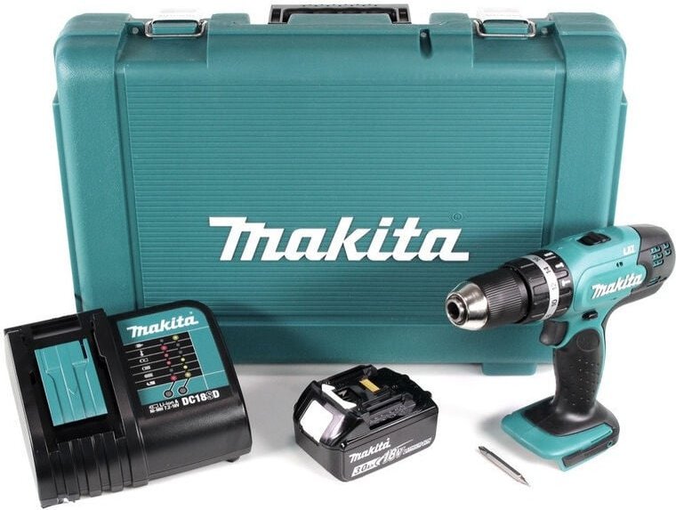 18V Schlagbohrmaschine (2x1,5 Ah) im Koffer mit Zubehör Makita DHP453SYX1