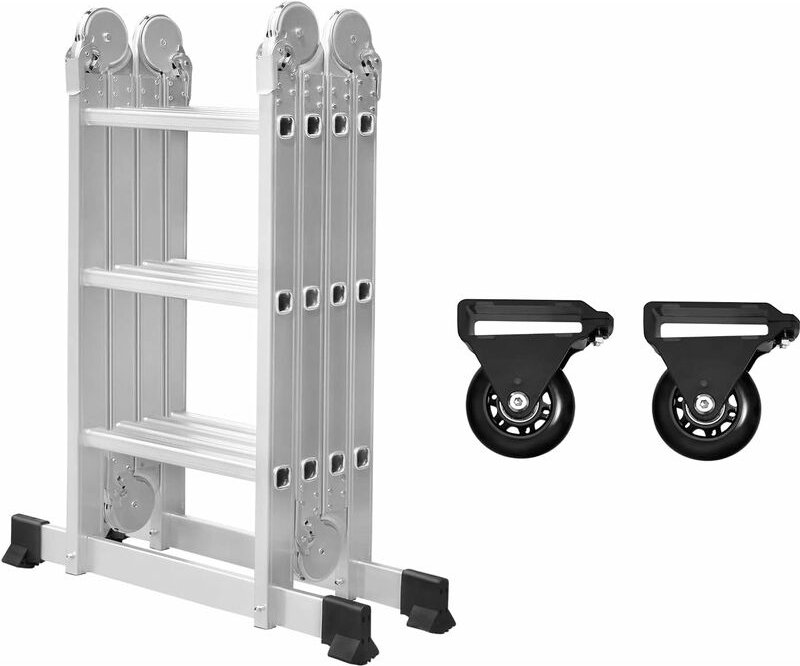 6 in 1 Mehrzweckleiter Aluminum Gelenkleiter Leiter Klappleiter Kombileiter Silber Multifunktionsleiter Vielzweckleiter ...