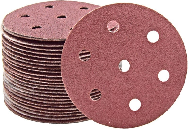 MioTools Fox Klett-Schleifscheiben, 90 mm, 7-Loch, f. Exzenterschleifer, Normalkorund (50 Stk.) K240