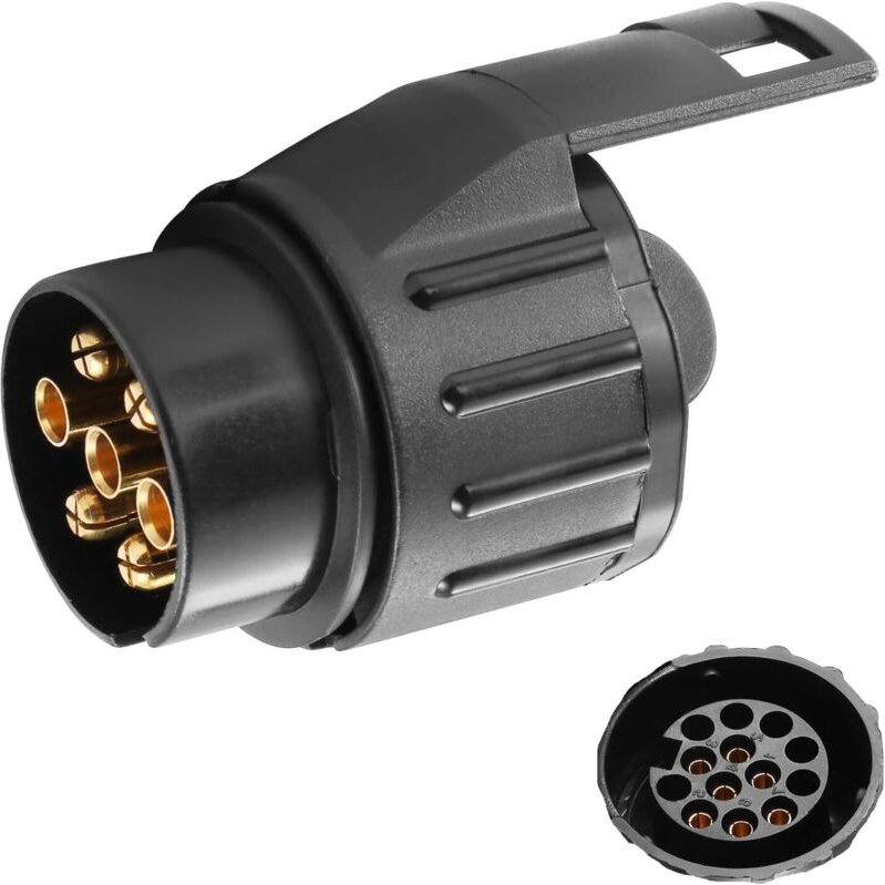 BEBUSINGOTO 7-poliger auf 13-poliger Anhängersteckdosenadapter für Autoanhänger-Fahrradträger, 12 V 7/13 Anhängeradapter...