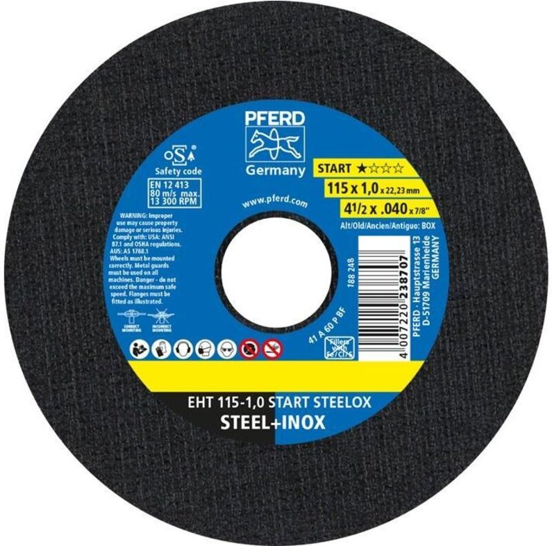 Ø 115mm Trennscheibe für Stahl & Edelstahl (INOX) 1.0mm 25er Pack