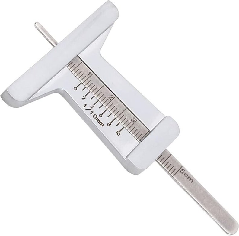 Tiefenmessschieber, 0 bis 50 mm, Mikrometerlehre, Messwerkzeug, Tiefenmesser aus Edelstahl