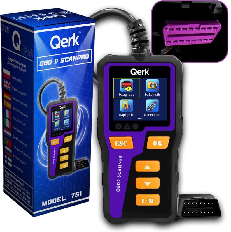 Diagnose-Schnittstelle Obd2 Tester Polnisches Menü Farbbildschirm Qerk T51