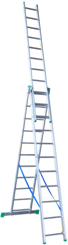 3-Element-Aluminiumleiter 760cm 11+11+11 Sprossen - Dr4211