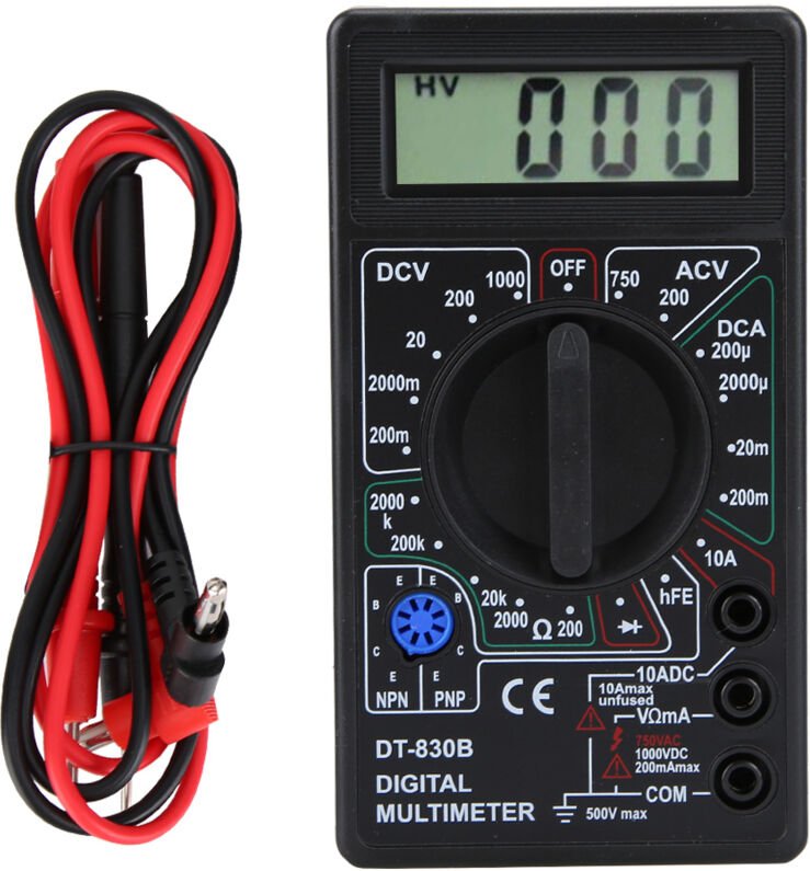Ej.life - DT-830B Digitalmultimeter ac dc Spannungsprüfer Amp Volt Ohm Tester mit LCD-Display, Misst Spannung, Strom, Wi...