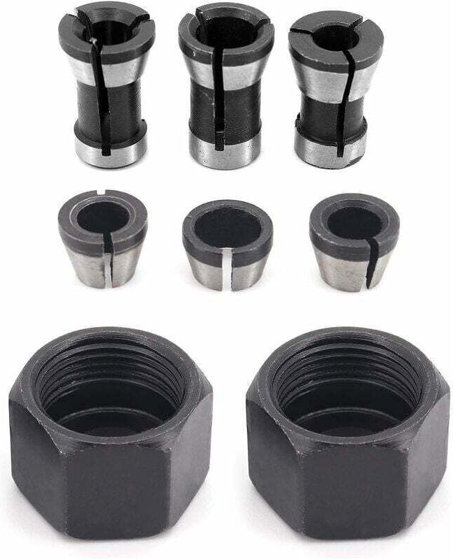 6-teiliges HSS-Spannfutter-Set, 6 mm, 6,35 mm, 8 mm Adapterkopf-Konverter für Bohrmaschinen, Graviermaschinen, Fräsen, e...
