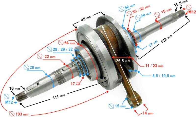 Kurbelwelle für B-Max-Roller