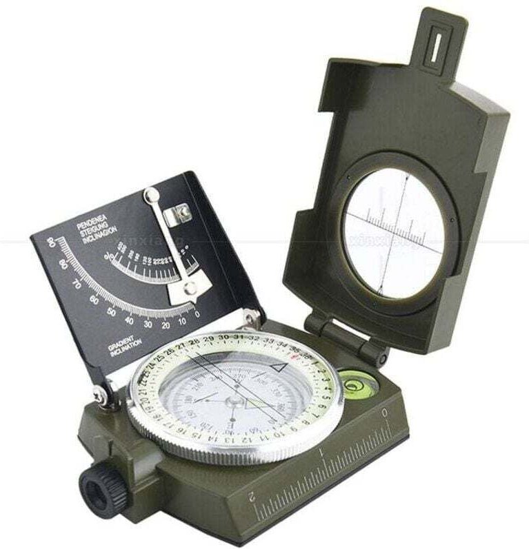 Militärkompass Navigation IP65, Metall, Neigungsmesser, fluoreszierend Für Abenteurer, Camper und Orientierungsläufer