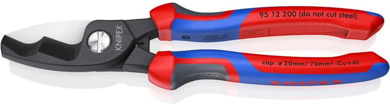 95 12 200 Kabelschere Doppelschneide Mehrko. brün. 200 mm - Knipex