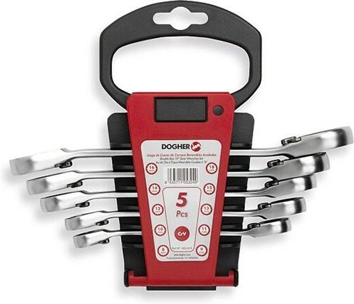 Set mit 5 abgewinkelten Umschalt-Ratschenschlüsseln, 15º DOGHER 455-015