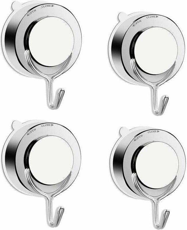 4-teiliges Set Saugnapfhaken, silberfarbene, gedrehte Saugnäpfe mit Metallhaken, wiederverwendbare Saugnapfhalter für Kü...