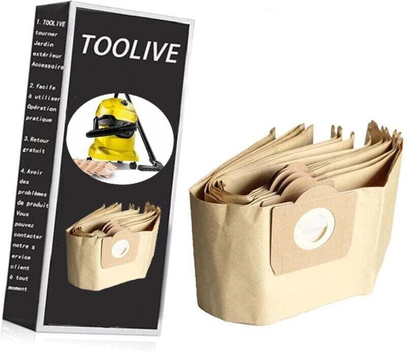 Kärcher WD3 Premium Staubsaugerbeutel, 10er-Packung