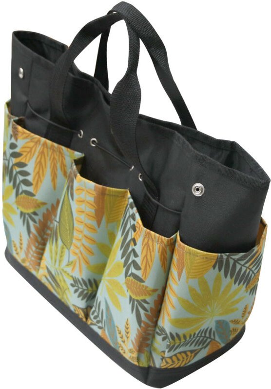 Große Gartengerätetasche mit gelbem Blumenmuster