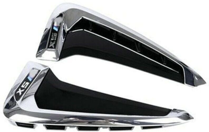 2-teilige Seitenlüftungsabdeckung für BMW X5 F15 2014-2018, Chrom-ABS-Kotflügel