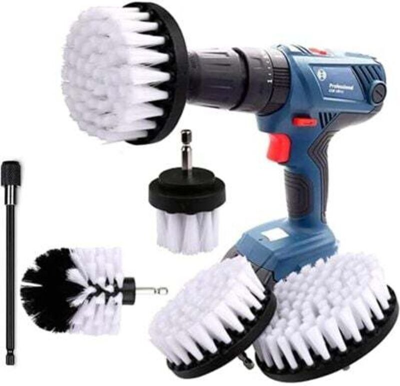 4-teiliges Bohrmaschinen-Reinigungsbürsten-Set, Bohrmaschinenbürsten, Felgenbürsten, Radreinigungsbürsten für Felgen, Fl...