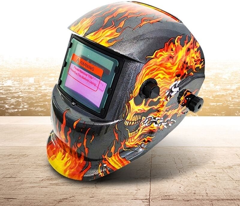 Automatik-Schweißhelm - Großes Sichtfeld - Automatische & einstellbare stufenweise Abdunkelung - Sensor & Solarzelle mit...