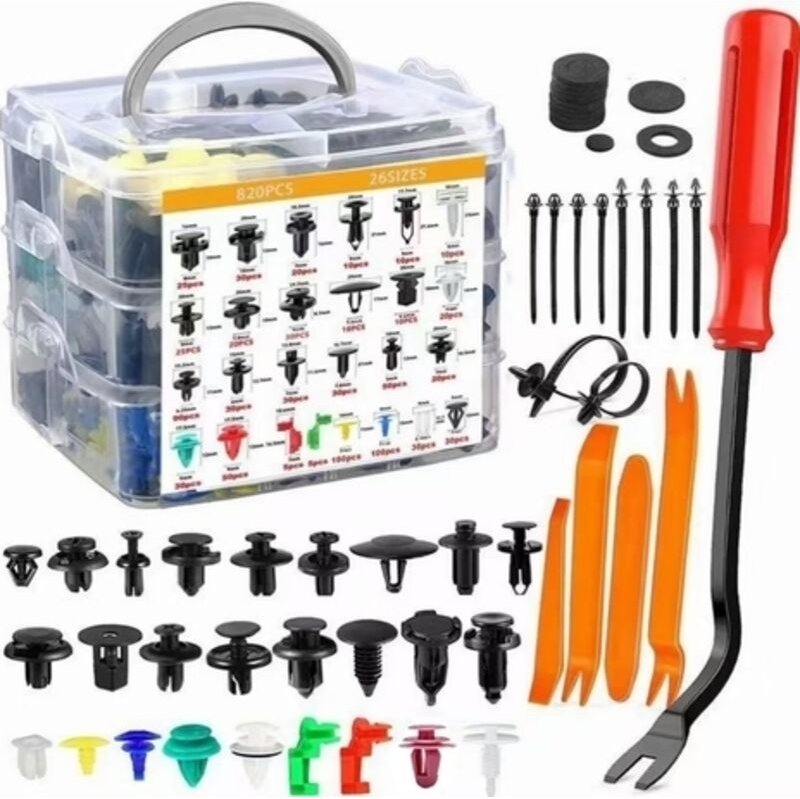 Kunststoff-Nietclips 925 Stück, Universal schwarze Autoclips Kunststoffbefestigung, Befestigungsklammern für Auto-Türen ...