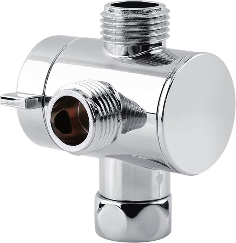 Universeller Multifunktions-Duschumsteller, 3-Wege-Umsteller, Umstellerarm, Verteiler, poliertes Chrom, WC-Ersatzteile,