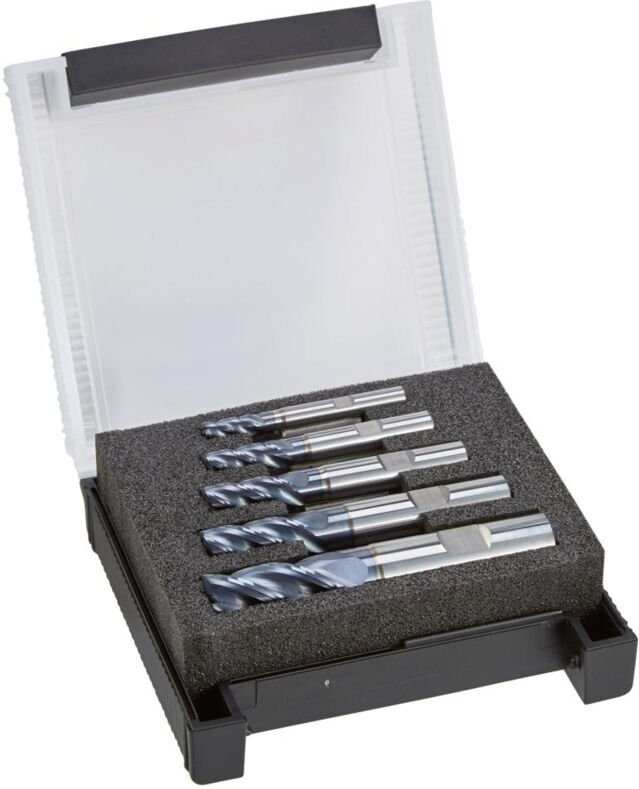 Fräser-Set vhm Z4 TiALN 5-teilig Schaft hb 6/8/10/12/16mm Format gt