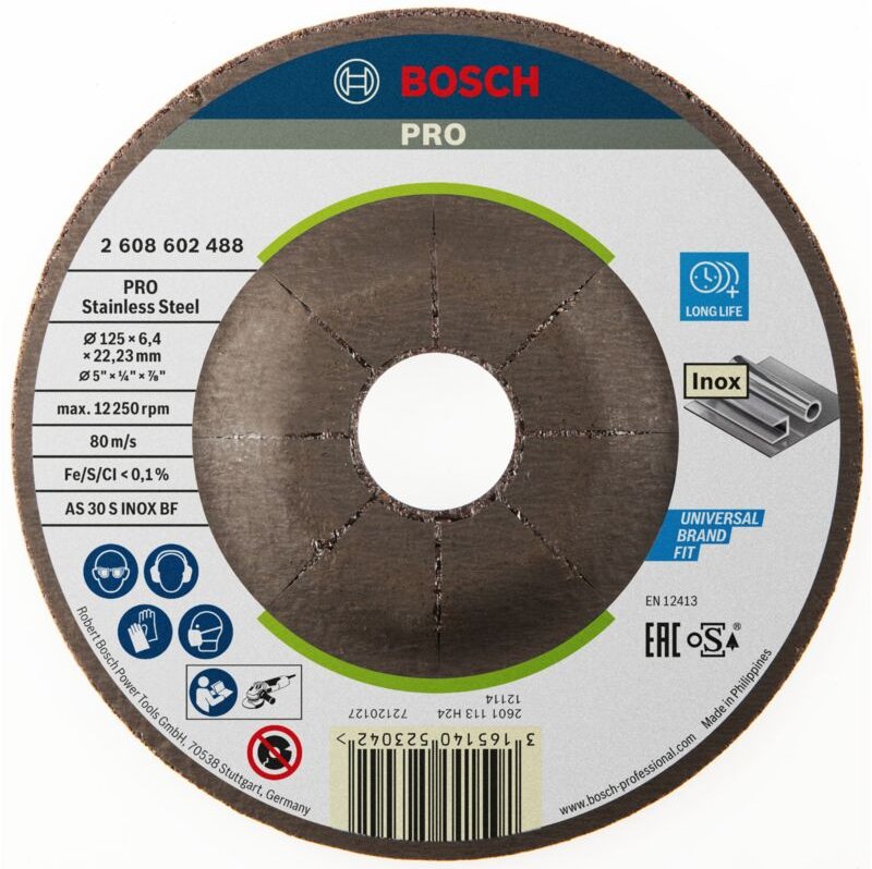 Bosch PRO Stainless Steel Schruppscheibe, 125 x 6 x 22,23 mm
