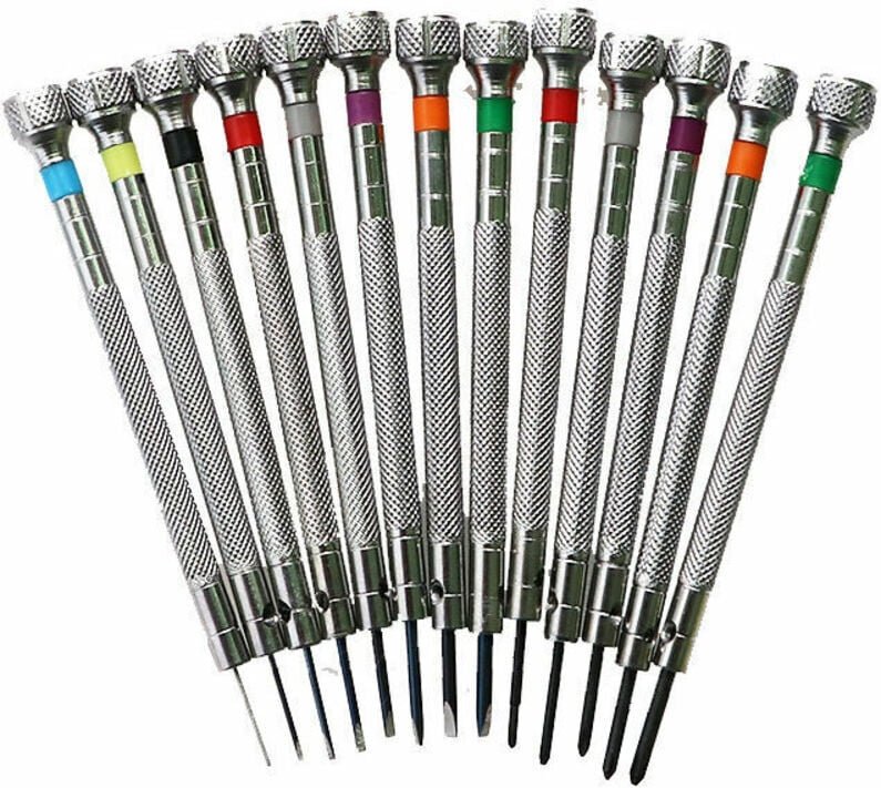 13-teiliger Präzisionsschraubendreher, Uhrenwerkzeug in verschiedenen Größen für Uhrmacher, Uhrenreparatur-Schlitzschrau...