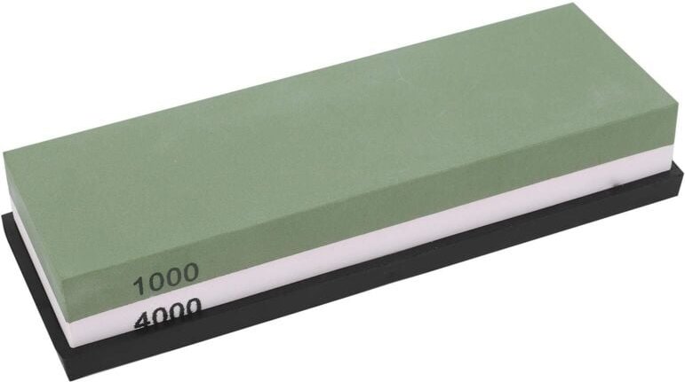 Schleifstein, weißes Aluminiumoxid, doppelseitig mit Sockel, Körnung 1000 + 4000, exquisit verarbeitet, klein und leistu...