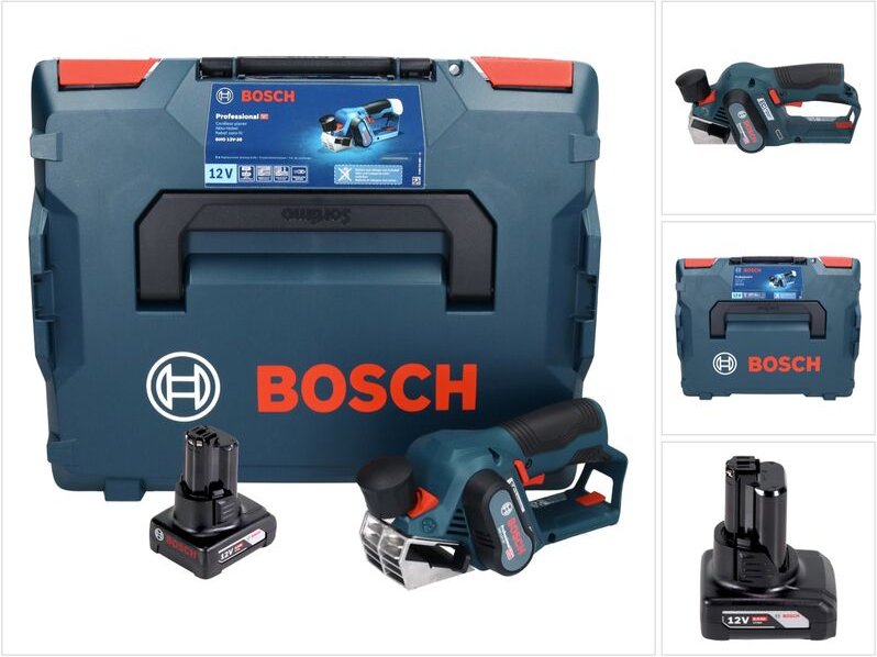 Bosch GHO 12V-20 Professional Akku Hobel 12 V Brushless + 1x Akku 6,0 Ah + L-Boxx - ohne Ladegerät