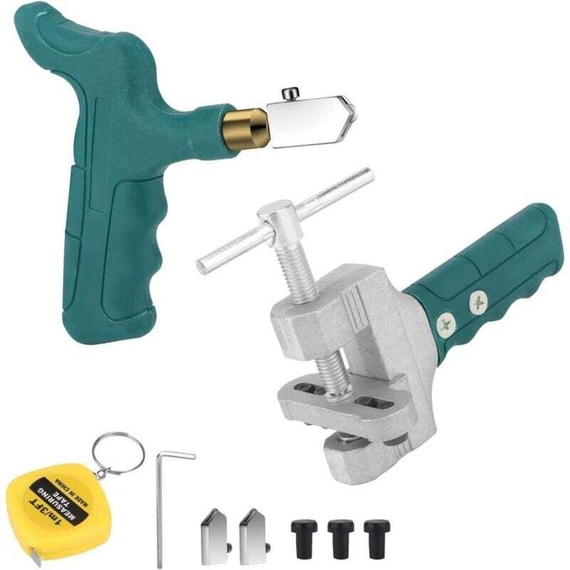 Coupe-verre manuel, outils de coupe pour carrelage, kit de 9 pièces, coupe-verre diamanté, coupe-miroir, coupe-vitre, ou...