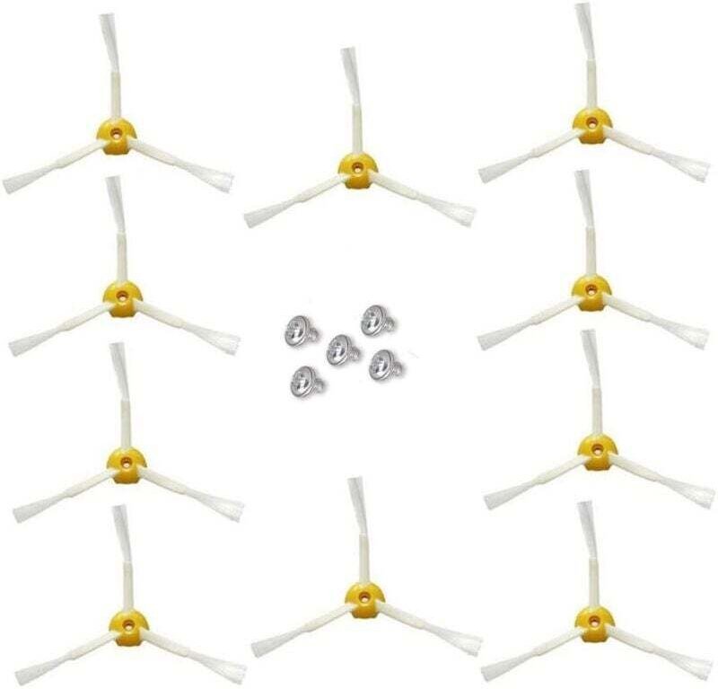 Seitenbürste für iRobot Roomba 500 600 700 Serie (Rot, 10 Stück 3-Arm-Seitenbürste)