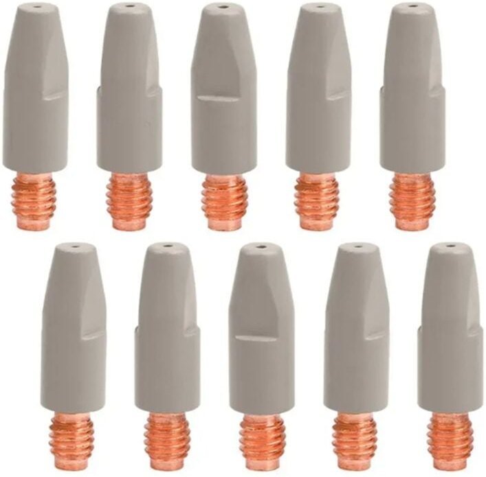 10 STÜCKE 24KD Schweißkontaktspitzen Beschichtung Schützen M6 Gasdüsenspitze 0,8mm MIG Torche