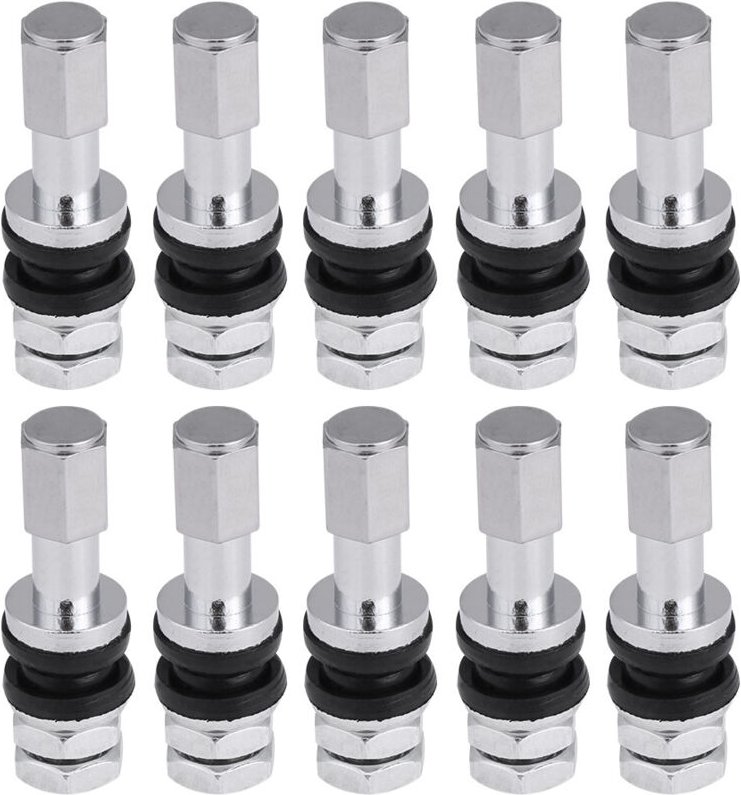 Suuonee Tubeless Reifenventilschaft, 10 Stück TR43E Metall-Ventilschäfte für schlauchlose Reifen an Pkw, Lkw und Motorrä...
