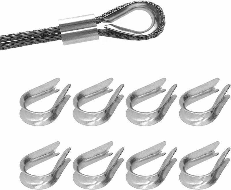 50 Stück Drahtseilkauschen, Drahtseilklemmen, Edelstahl-Verdrahtungswerkzeuge für den Schiffbau (M4 (4 mm))