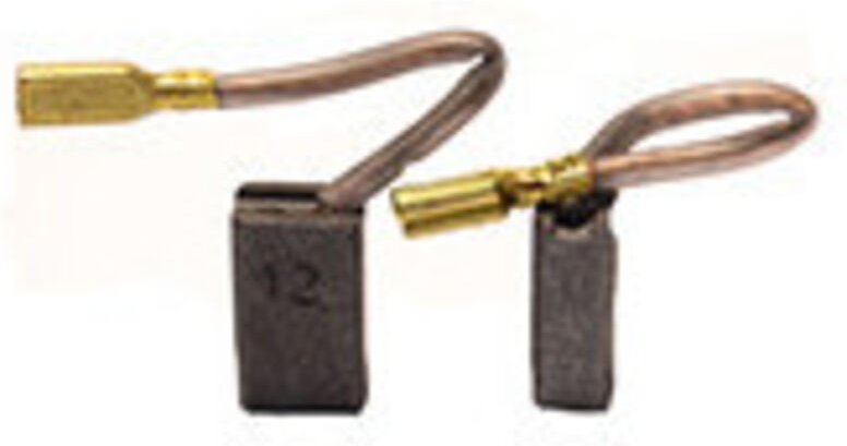 Set aus 2 anpassbaren Kohlen für Fein. Abmessungen: 8 x 5 x 13,5 mm.