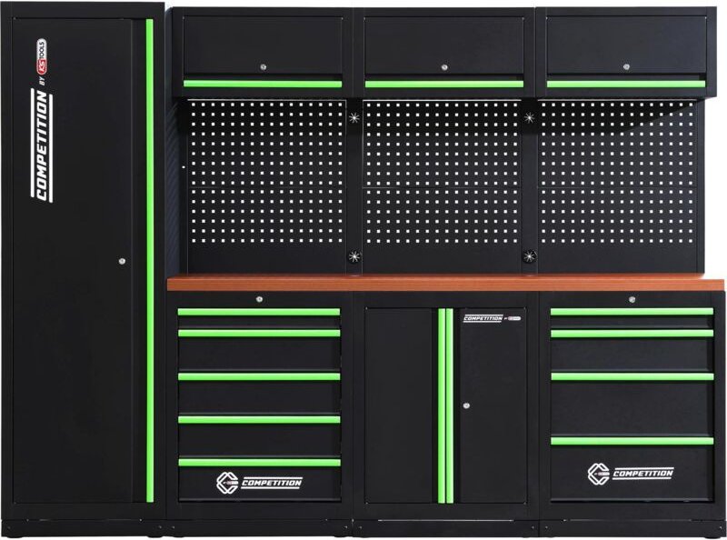 COMPETITION Werkstatt-Schranksystem, Holzarbeitsplatte