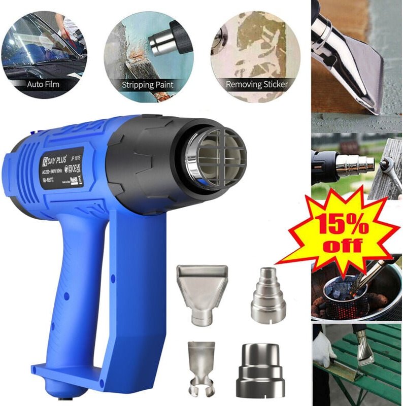 Heißluftpistole 2000W Heißluftgebläse Heißluftfön Löten Fön Düsen Entlacken DIY