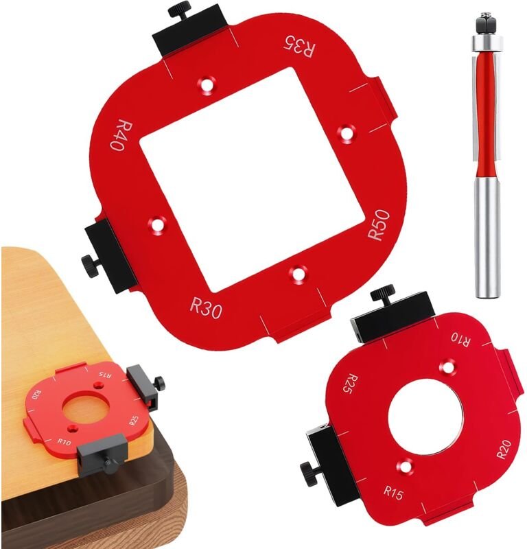 2 Stück Router Jig Radius Schablonen für Oberfräse, Frässchablonen für Oberfräse, 4 in1 Schablone für Oberfräse, für Hol...