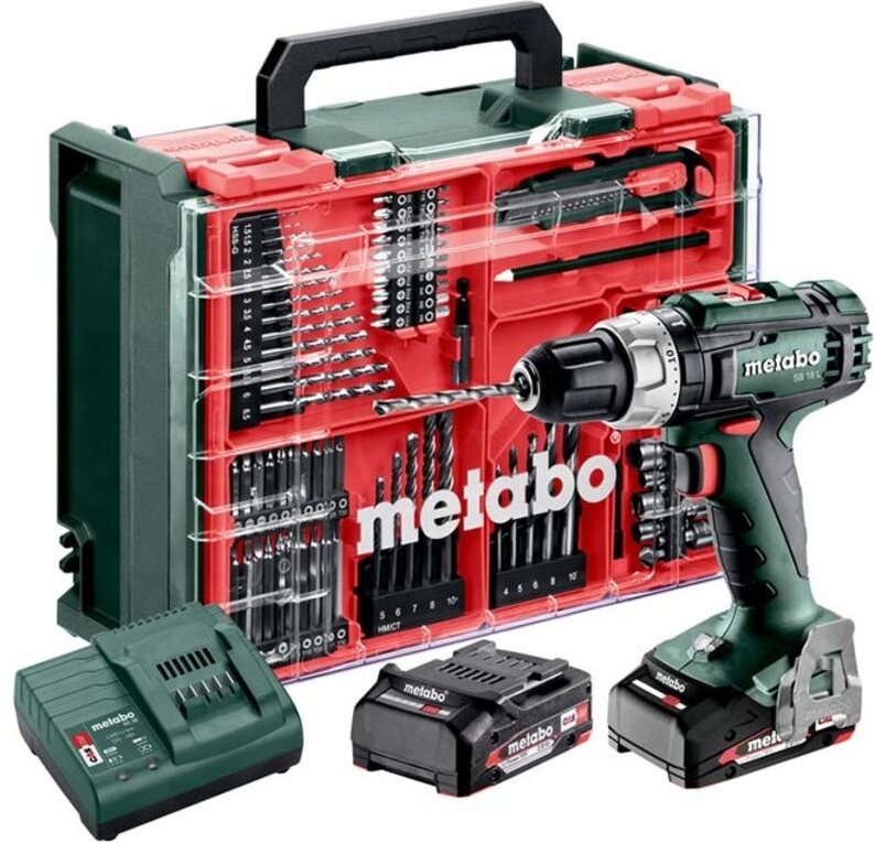 Metabo - Werkzeuge - 18V Akku-Schlagbohrmaschine mit Zubehör, 2x 2,0 Ah LiPower, Ladegerät 614053710