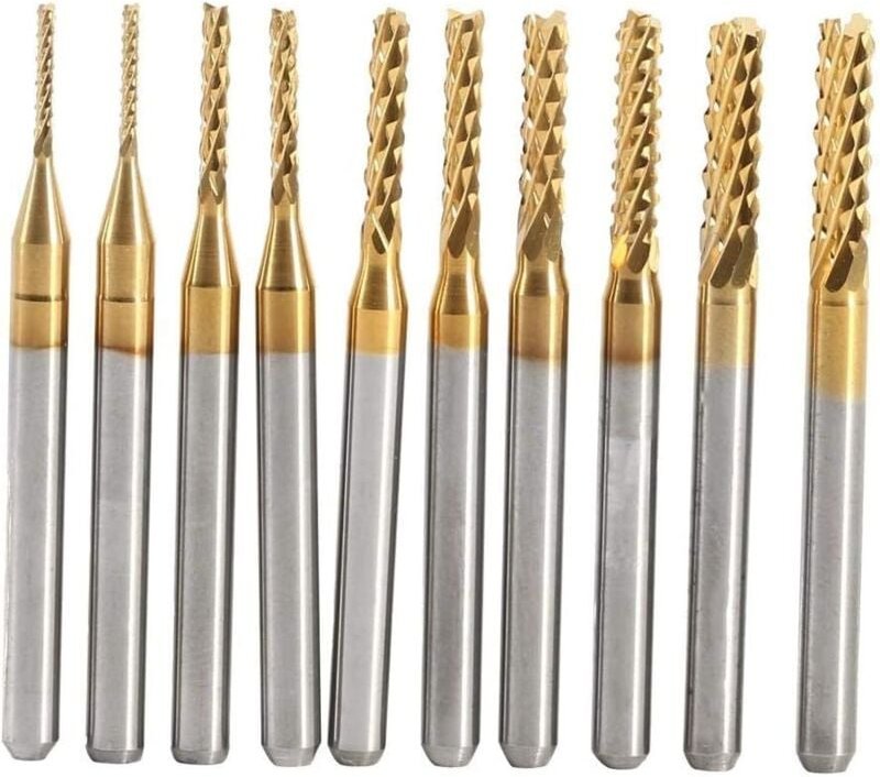 3-mm-Fräser, 2-mm-Fräser, 2 Stück x 5 Größen Fräser, Rotationsfräser-Frässtifte, Werkzeugdurchmesser 1 mm, 1,5 mm, 2 mm,...