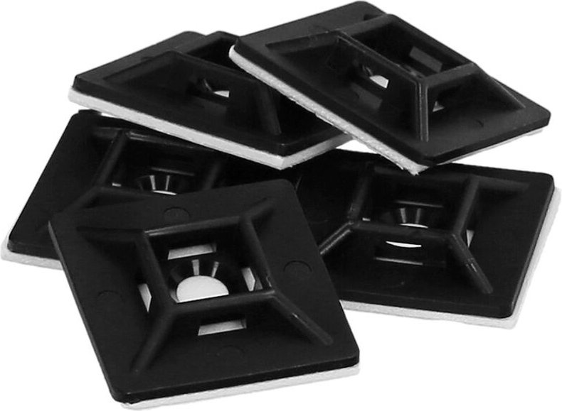 Klebesockel für Kabelbinder 28x28mm schwarz (Beutel mit 100 Stück)