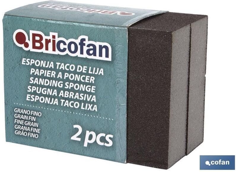 2 Stück Schwamm-Schleifpapierblöcke mit feiner Körnung