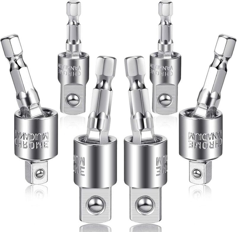 6-teiliges Bohrmaschinen-Steckschlüssel-Adapter-Set, Schlagschrauber-Adapter, 360 Grad drehbar, Sechskantschaft,