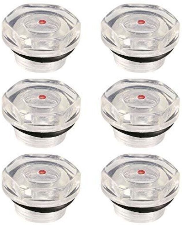 Luftkompressor-Ölstandsanzeiger-Kappe, Schauglas, Ölanzeige, Kunststoff, Flüssigkeitsstand-Schauglas, 20 mm Gewinde, 6 S...