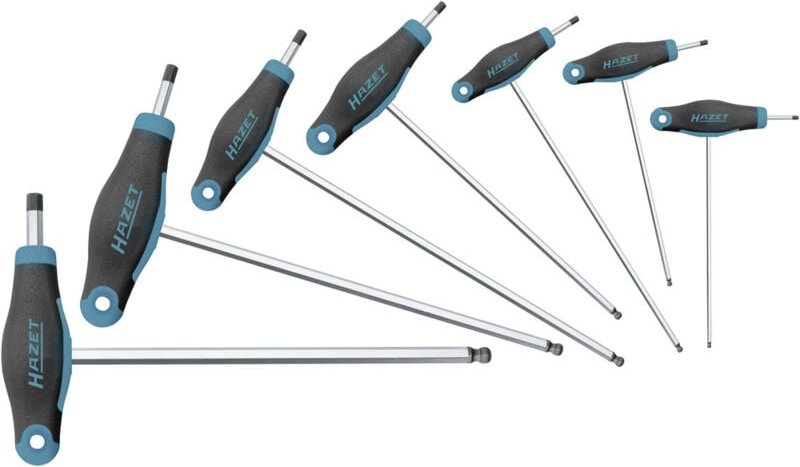 Schraubendreher Satz, mit T-Griff, für Innensechskant, Anzahl Werkzeuge: 7 - Hazet